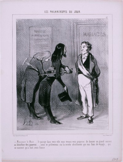 Les Philanthropes du jour - Monsieur le Maire... De passage dans votre ville... - Honoré Daumier